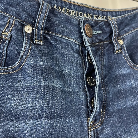 American Eagle Size 4 Tomgirl Button Fly High Rise Distressed Skinny Jeans Cali - Picture 6 of 11